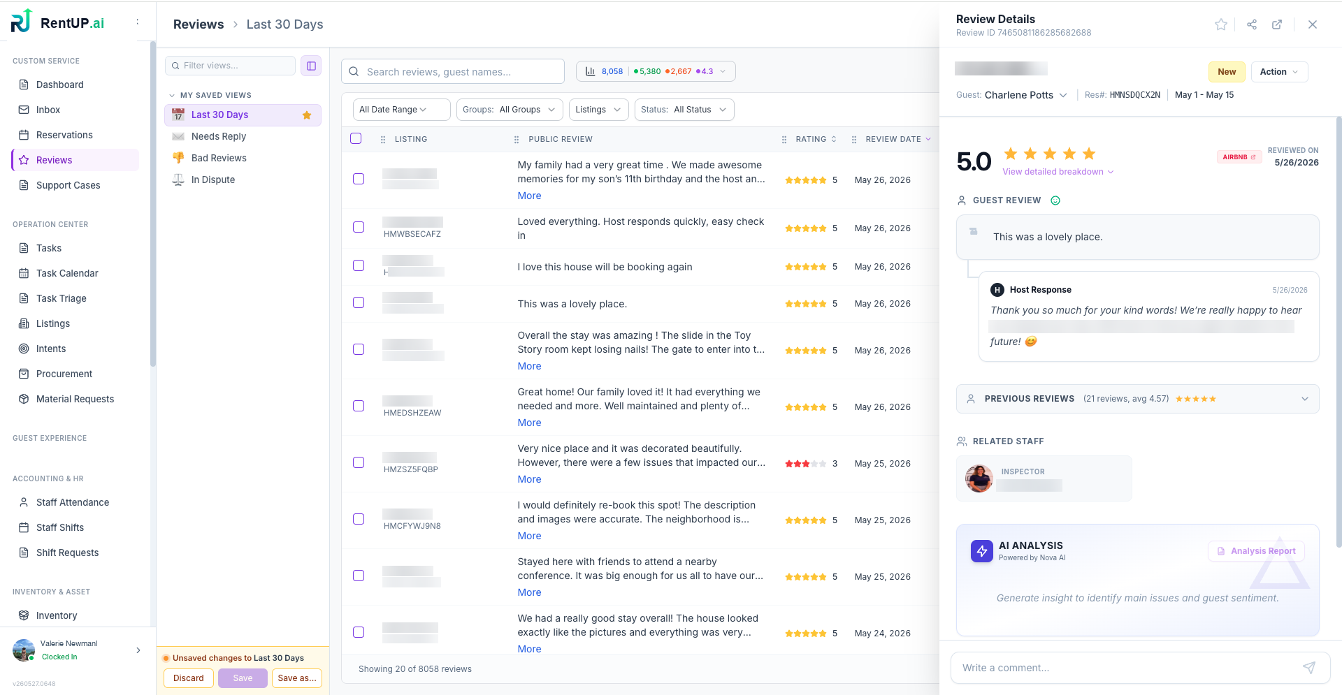 Reviews screenshot