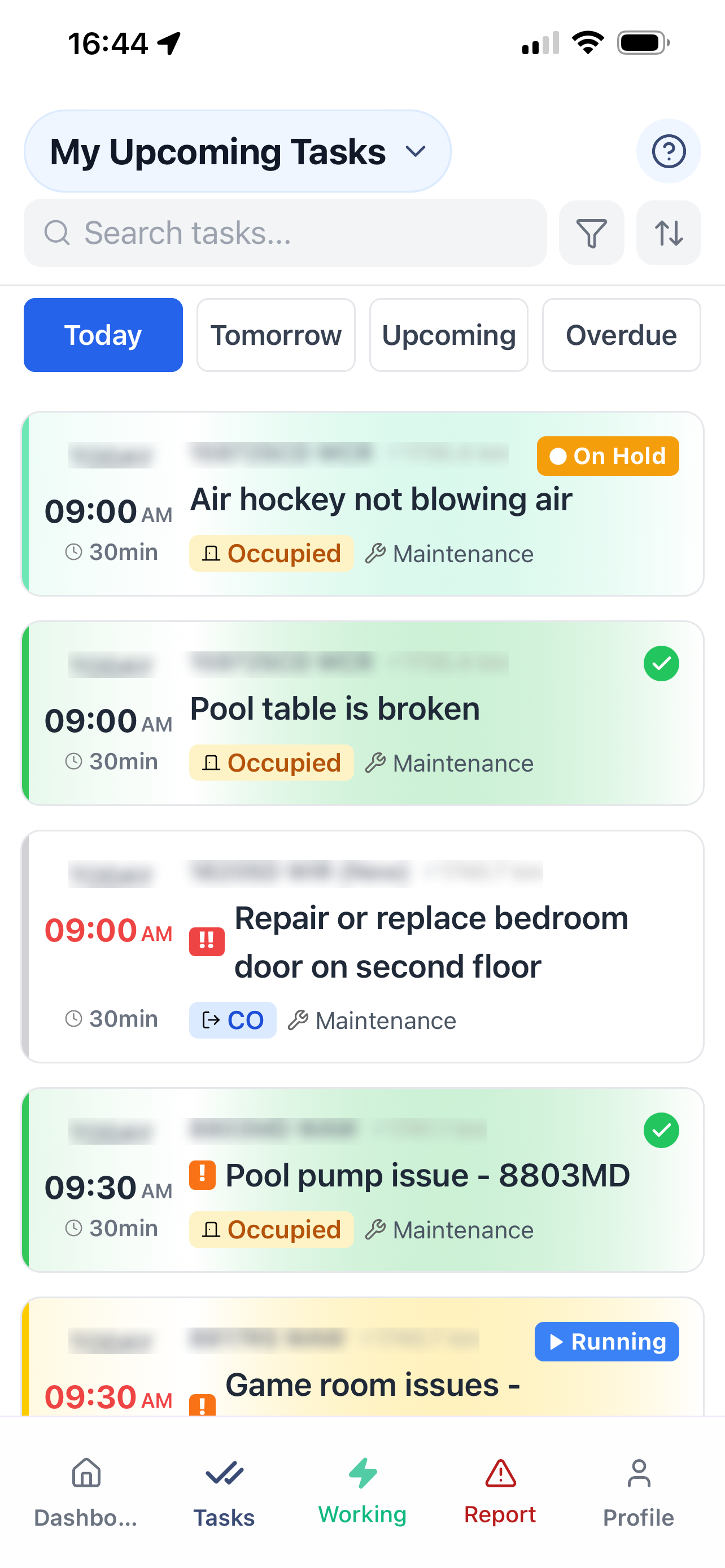 Field Mobile App - task list