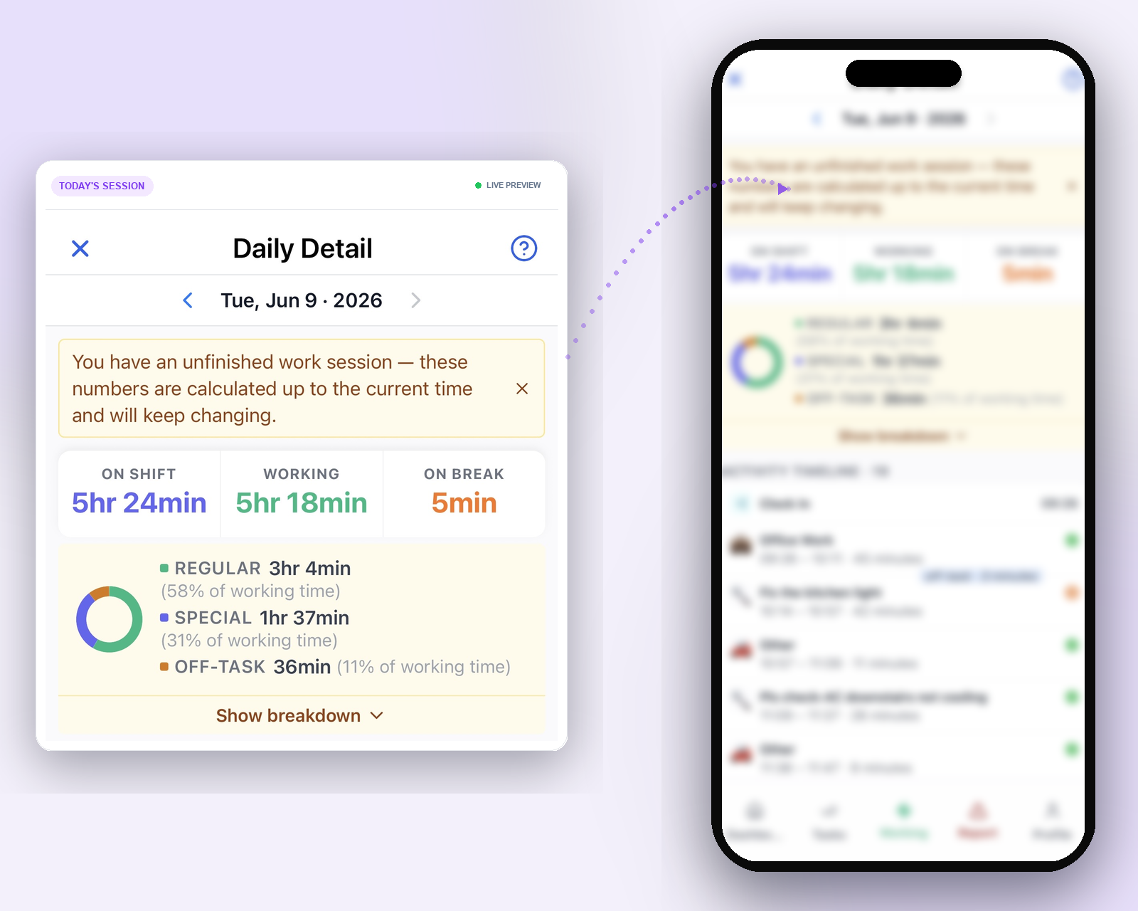 Mobile Clock-in screenshot